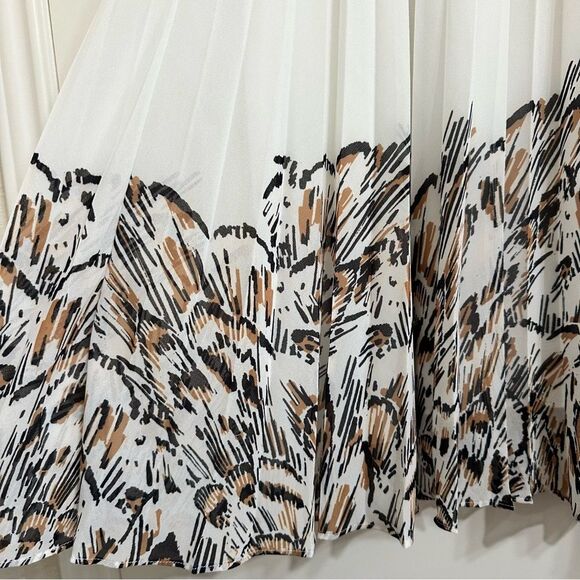 REISS ISIDORA PLEATED MIDI IVORY SKIRT 8 - Picture 6 of 9